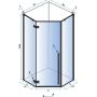 Rea Diamond kabina prysznicowa 90x90 cm pięciokątna czarny półmat/szkło przezroczyste REA-K5622 zdj.2