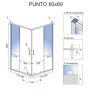 Rea Punto kabina prysznicowa 80x80 cm kwadratowa chrom/szkło przezroczyste REA-K0863 zdj.2