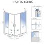 Rea Punto kabina prysznicowa 100x80 cm prostokątna chrom/szkło przezroczyste REA-K1889 zdj.2