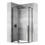 Rea Diamond kabina prysznicowa 90x90 cm pięciokątna czarny półmat/szkło przezroczyste REA-K5622 zdj.1