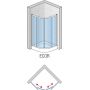 SanSwiss ECO-Line kabina prysznicowa 90 cm półokrągła srebrny mat/szkło przezroczyste ECOR550900107 zdj.2