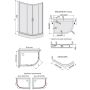 Sanplast TX kpl-L-KP4/TX5b-80x100 kabina prysznicowa 80x100 cm asymetryczna z brodzikiem lewa srebrny błyszczący/szkło przezroczyste 602-271-0290-38-401 zdj.2