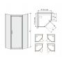 Sanplast TX kabina prysznicowa 100 cm pięciokątna srebrny błyszczący/Sitodruk W15 600-271-0940-38-231 zdj.2