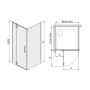 Sanplast Space Line KNDJ2L/SPACE-100 kabina prysznicowa 100 cm kwadratowa lewa srebrny błyszczący/szkło przezroczyste 600-100-1060-42-401 zdj.2