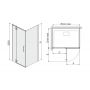 Sanplast Space Line KNDJ2L/SPACE kabina prysznicowa 80x120 cm prostokątna lewa srebrny błyszczący/szkło przezroczyste 600-100-1170-42-401 zdj.2
