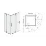 Sanplast Space Line KN4/SPACE-100 kabina prysznicowa 100 cm kwadratowa srebrny błyszczący/szkło przezroczyste 600-100-1420-42-401 zdj.2