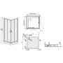 Sanplast TX KN/TX5b-80+Bza kabina prysznicowa 80 cm kwadratowa z brodzikiem srebrny błyszczący/Sitodruk W15 602-271-0221-38-231 zdj.2