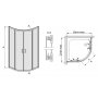 Sanplast Aspira II kabina prysznicowa 80x80 cm półokrągła narożna typ KP4/ASPII biewCC 600-032-0120-01-471 zdj.2