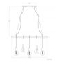 Abruzzo Cerveza lampa wisząca 5x40 W czarna ABR-LWL-5XE27 zdj.2