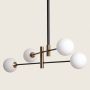 Abruzzo Milano lampa wisząca 4x20 W czarna-złota-mleczna ABR-4KLW-Z zdj.3