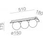 Aqform Modern Ball lampa podsufitowa 3x8W złota struktura 46972-L930-D0-00-19 zdj.2