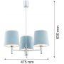 Argon Bolzano lampa wisząca 3x15W błękitny/chrom 1383 zdj.2