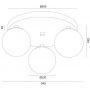 Argon Flavio lampa podsufitowa 3x7W mosiądz/opal mat 1413 zdj.2