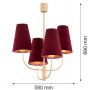 Argon Safiano lampa podsufitowa 4x15W bordowy/złoty 1827 zdj.3