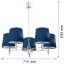 Argon Bolzano lampa wisząca 5x15 W chrom-granatowa 2074 zdj.2