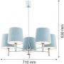 Argon Bolzano lampa wisząca 5x15W błękitny/chrom 2076 zdj.2