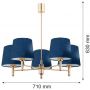 Argon Ponte lampa podsufitowa 5x15W granatowy/ciemny mosiądz 2086 zdj.3