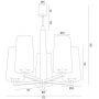 Argon Camelot Plus lampa wisząca 5x15W opal mat/czarny mat/mosiądz 2114 zdj.3