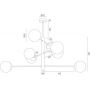 Argon Cameron lampa podsufitowa 8x15W opal mat/czarny/mosiądz 5041 zdj.3