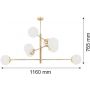Argon Cameron lampa podsufitowa 8x15W opal mat/mosiądz 5043 zdj.2