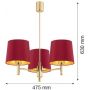 Argon Ponte Plus lampa podsufitowa 3x15W czerwony/mosiądz 6266 zdj.3