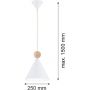 Argon Kegel lampa wisząca 1x15 W biała-drewno 8629 zdj.2
