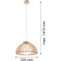 Argon Tre lampa wisząca 1x15 W drewno-opal 8634 zdj.2