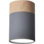 Candellux Tuba lampa podsufitowa 1x15W szara/drewno 2284262 zdj.1