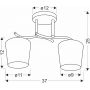 Candellux Esnyr lampa podsufitowa 2x40W chrom/czarny/biały 32-22653 zdj.2