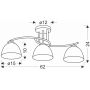 Candellux Gracja lampa podsufitowa 3x40W czarny/biały 33-22462 zdj.2