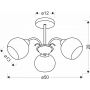 Candellux Nestor lampa podsufitowa 3x40 W biała-patyna 33-34939 zdj.2