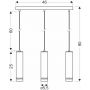 Candellux Tubo lampa wisząca 3x25W czarna/drewniana 33-79138 zdj.2