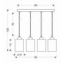 Candellux Bistro lampa wisząca 4x40W czarna/bursztynowa 34-00552 zdj.2