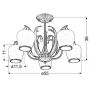 Candellux Opera lampa podsufitowa 5x60W patyna/biała 35-54968 zdj.2