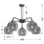 Candellux Ray lampa wisząca 5x40W chrom/przezroczysty 35-67098 zdj.2