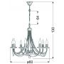 Candellux Muza lampa wisząca 8x40W patyna 38-69187 zdj.2