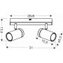 Candellux Lagos lampa podsufitowa 2x15W czarny/drewno 92-13712 zdj.2