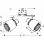 Candellux Aleksandria lampa podsufitowa 2x40W czarny/złoty 92-13743 zdj.2