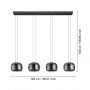 Eglo Hortunas lampa wisząca 4x10 W czarna 390433 zdj.2