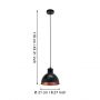 Eglo Truro lampa wisząca 1x60 W czarna-miedź 49238 zdj.2