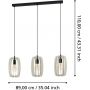 Eglo Bajazzara lampa wisząca 3x40 W czarna-szary 900503 zdj.2