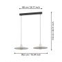 Eglo Miniere lampa wisząca 2x40 W biała/czarna 900834 zdj.2