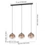 Eglo Ariscani lampa wisząca 3x40 W brązowa 901924 zdj.2