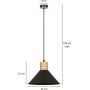 Emibig Rowen lampa wisząca 1x60W czarny/drewno 1044/1 zdj.2