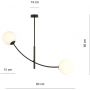 Emibig Hunter lampa podsufitowa 2x10 W czarna-opal 1102/2 zdj.2