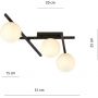 Emibig Smart lampa podsufitowa 3x40W czarna/opal 1103/3 zdj.2