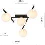 Emibig Smart lampa podsufitowa 4x40W czarna/opal 1103/4 zdj.2