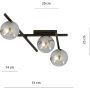 Emibig Smart lampa podsufitowa 3x40W czarna/grafit 1104/3 zdj.2