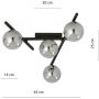 Emibig Smart lampa podsufitowa 4x40W czarna/grafit 1104/4 zdj.2