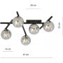 Emibig Smart lampa podsufitowa 5x10 W czarna-grafitowa 1104/5 zdj.2